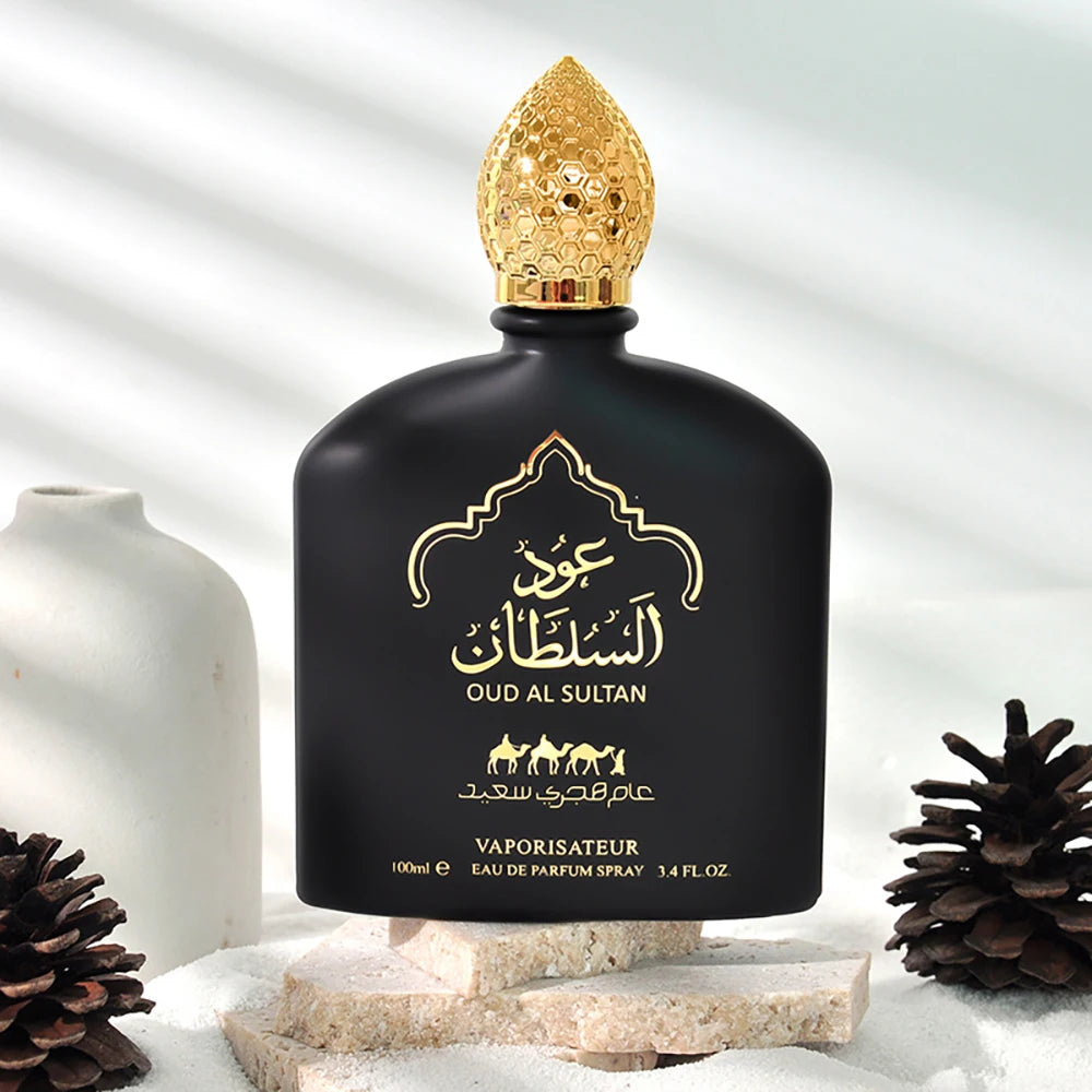 100ML 3.4FL.OZ Oud Al Sultan Arabian Perfume Unisex Strong Fruity Floral Fragrance Eau De Parfum Long Lasting for Women & Men